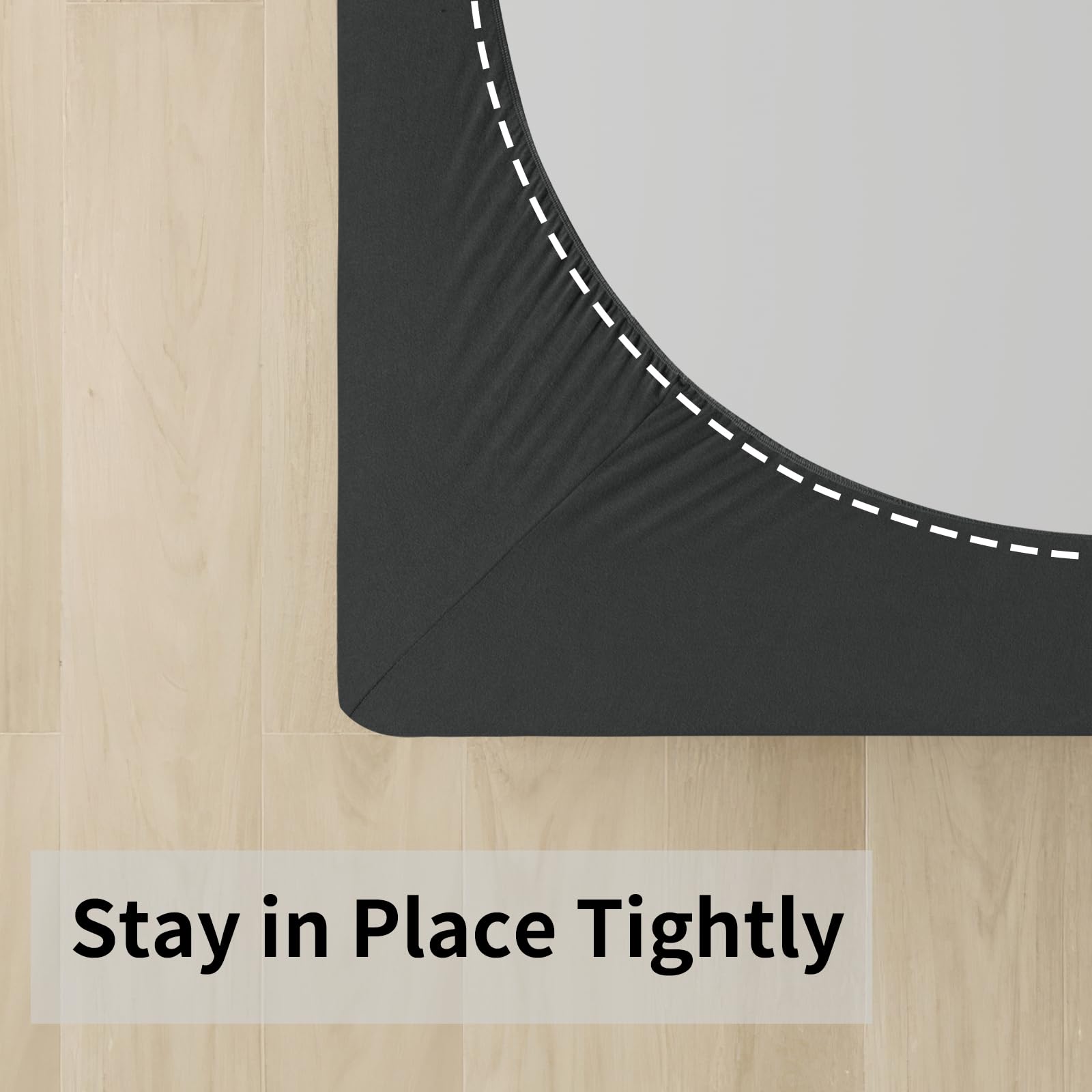 Easy-Going Box Spring Cover Twin Size, 4 Way Stretch Smooth And Elastic Wrap Around Band 4 Sides Bed Skirt, Dark Gray