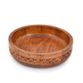 EDHAS Mango Wood Decorative Round Carved Bowl for Decoration, Centerpiece Bowl for Table (10' x 10' x 2.5')