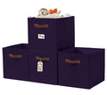 DECOMOMO Storage Baskets, 13x15x13 Storage Cube Bins with Labels for Organizing Shelves Kallax (Kallax / 4pcs, Deep Violet)
