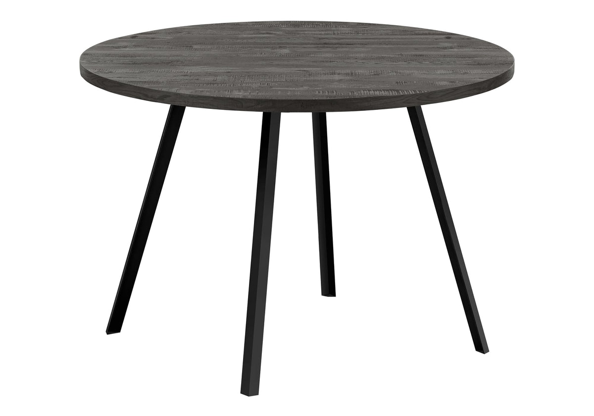 Monarch Specialties 1153 Table, 48' Round, Small, Kitchen, Dining Room, Metal, Laminate, Black, Contemporary, Modern Table-48 Dia Reclaimed Wood, 47.25' L x 47.25' W x 29.5' H