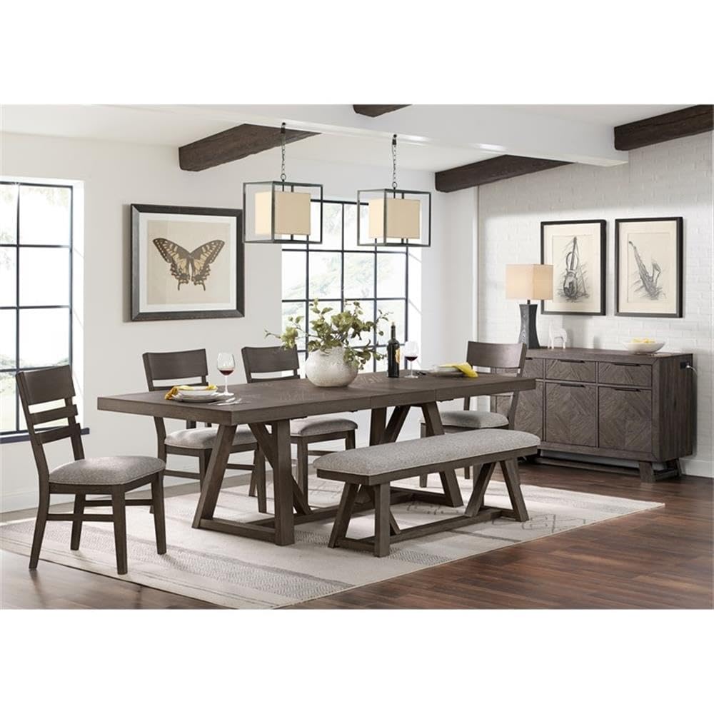 Intercon Hearst Backless Bench with Cushion Seat, Reclaimed Chevron