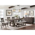 Intercon Hearst Backless Bench with Cushion Seat, Reclaimed Chevron