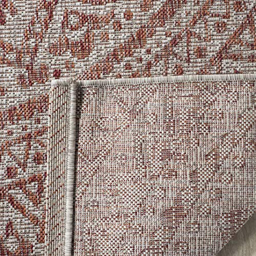 Safavieh Courtyard Collection 2'3' X 6'7' Light Beige/Terracotta Cy8734 Indoor/ Outdoor Waterproof Easy Cleaning Patio Backyard Mudroom Runner Rug