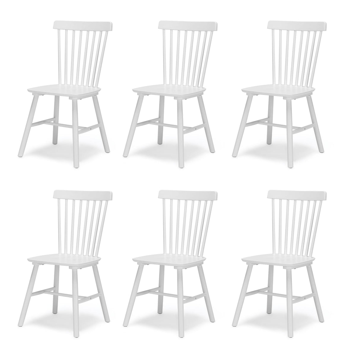Lue Bona Windsor Dining Chair, Dining Chairs Set Of 6, Spindle Back Wood Dining Chair, Kitchen Chairs Wooden, Farmhouse Dining C