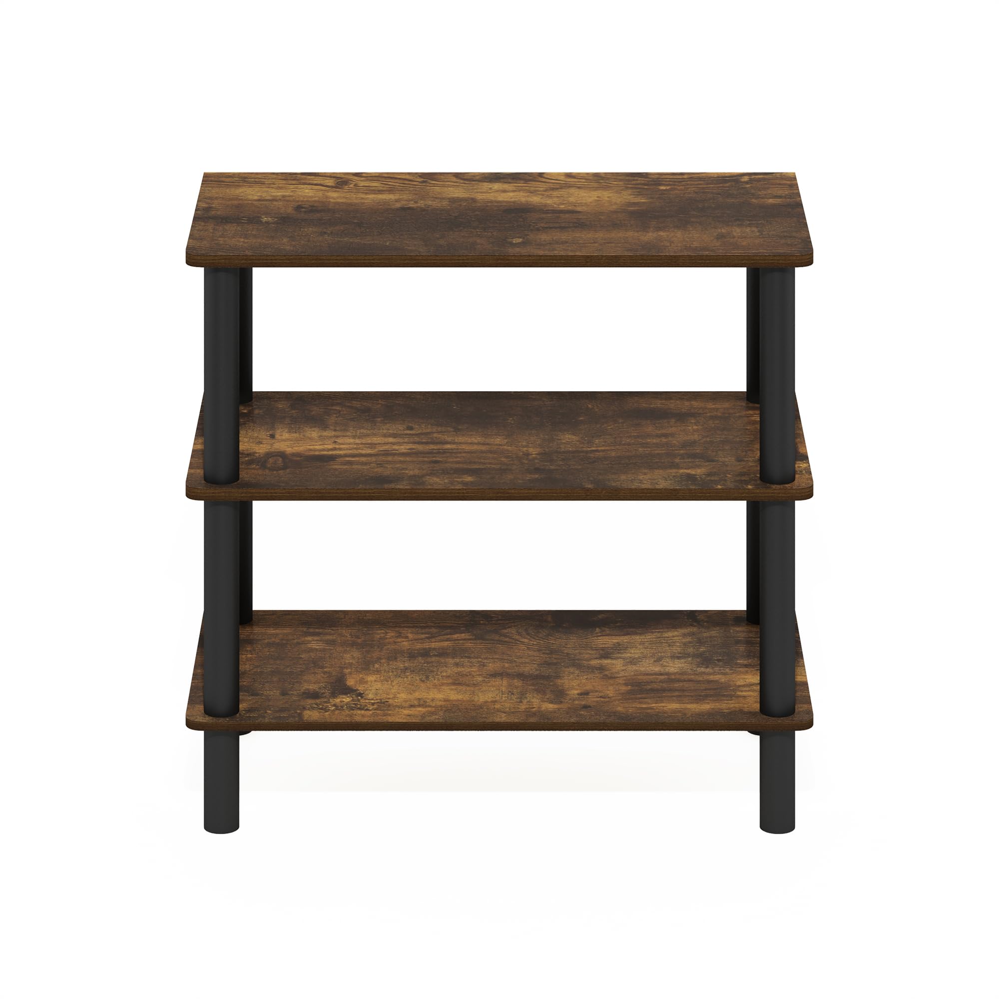 Furinno Turn-N-Tube 23-Inch 3-Tier Freestanding Shoe Rack Storage Organizer, Amber Pine/Black