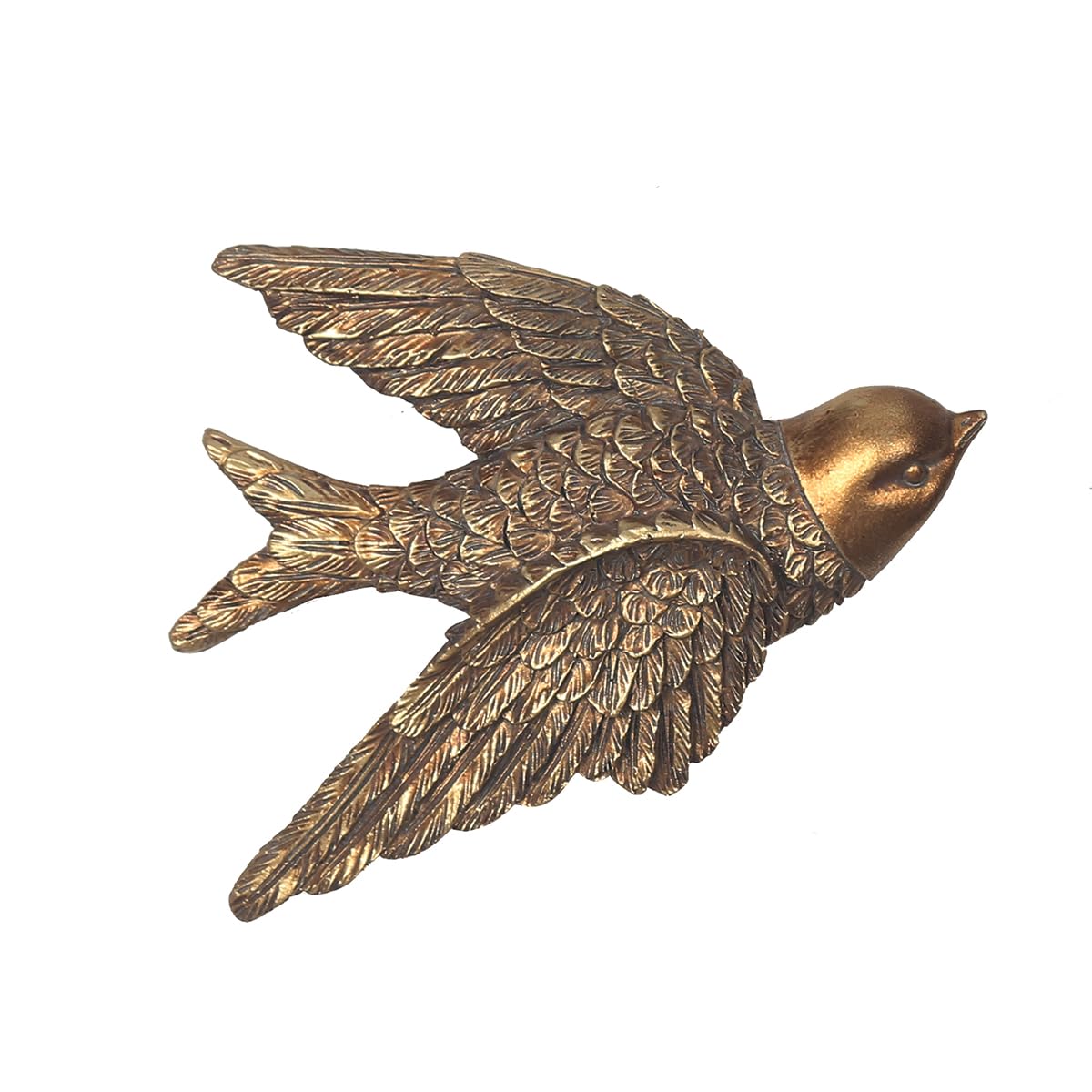 S-MANTIS Vintage Wall Sculpture, Antique Pediment Hallway Wall Art, Hand Painted Bird With Exquisite Wing And Feather Details, A