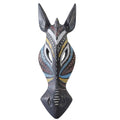 OTARTU 5 by 14 inch African Animal Zebra Mask Wall Decor Sculpture Hand Carved Geometric on Surface,Africa Tribe Style (Zebra)