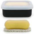 AIMAIAIMAI Enhanced Leak Proof Travel Soap Box, Compact Silicone Travel Soap Dish with Drainage Pad, Shampoo Bar Travel Case for