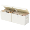 GUOHNHE Storage Bin with Lid, Closet Boxes, 2 Pack, Beige, 10.2x7.9x6.7 In