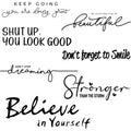 Zonon 5 Sheets Vinyl Wall Quotes Stickers Inspirational Quotes Decals Peel and Stick Motivational Wall Decals for Bedroom Living