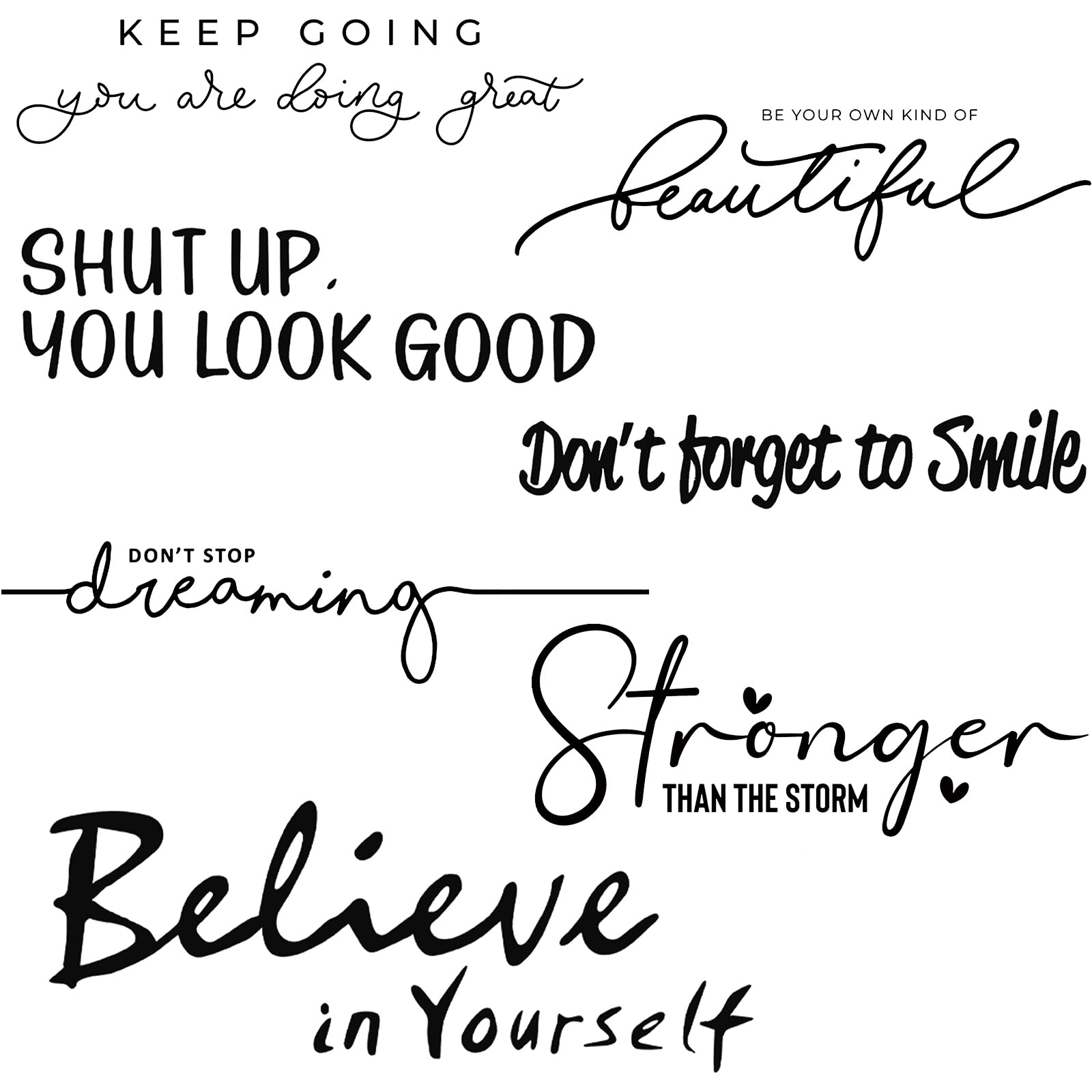 Zonon 5 Sheets Vinyl Wall Quotes Stickers Inspirational Quotes Decals Peel and Stick Motivational Wall Decals for Bedroom Living
