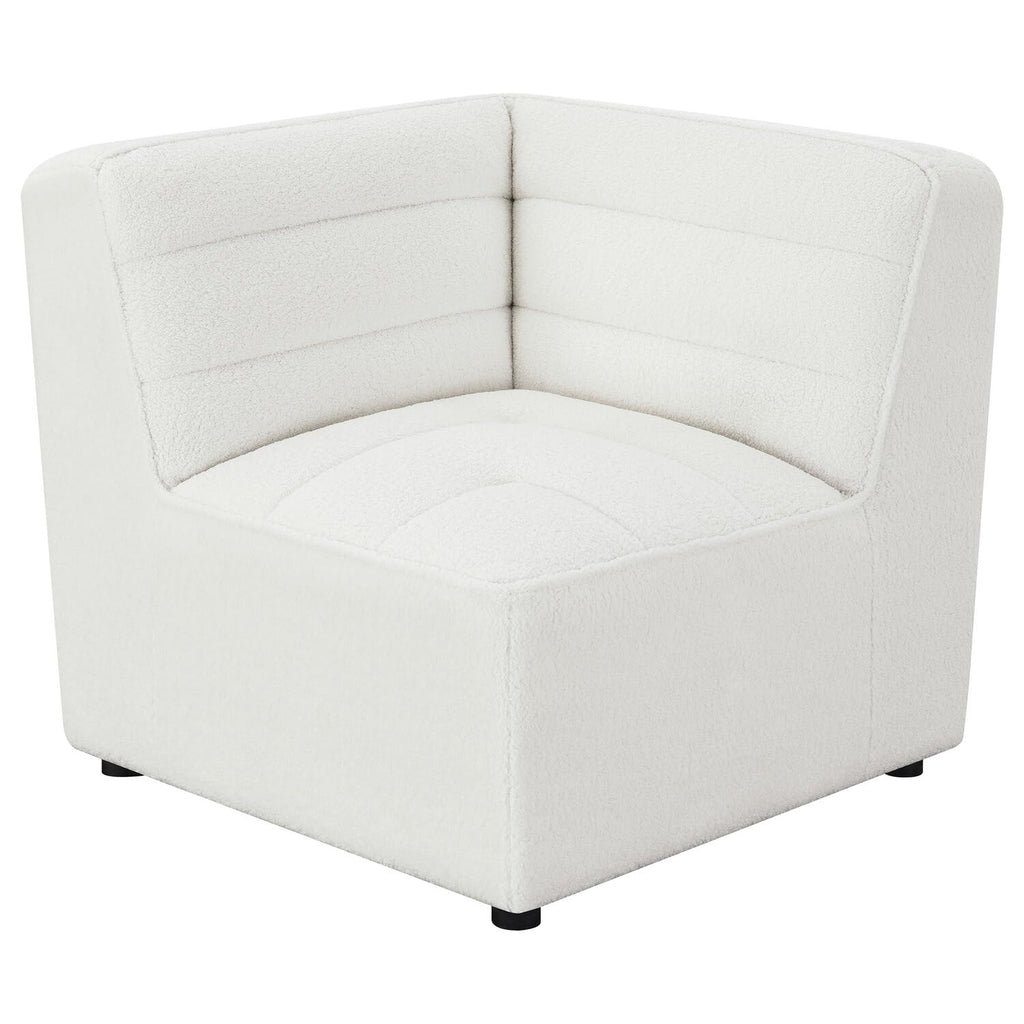 Coaster Sunny Contemporary Faux Leather Upholstered Corner in Natural
