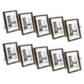 Isaac Jacobs 2x3 (10-Pack), Antique Bronze, Vintage Style Brass and Glass, Metal Floating Picture Frame (Vertical) with Locket C