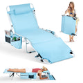 Bonnlo Oversized Folding Tanning Chair with Face Hole & Carrying Bag,Beach Lounge Chair Outdoor for Adults, Portable Sunbathing 