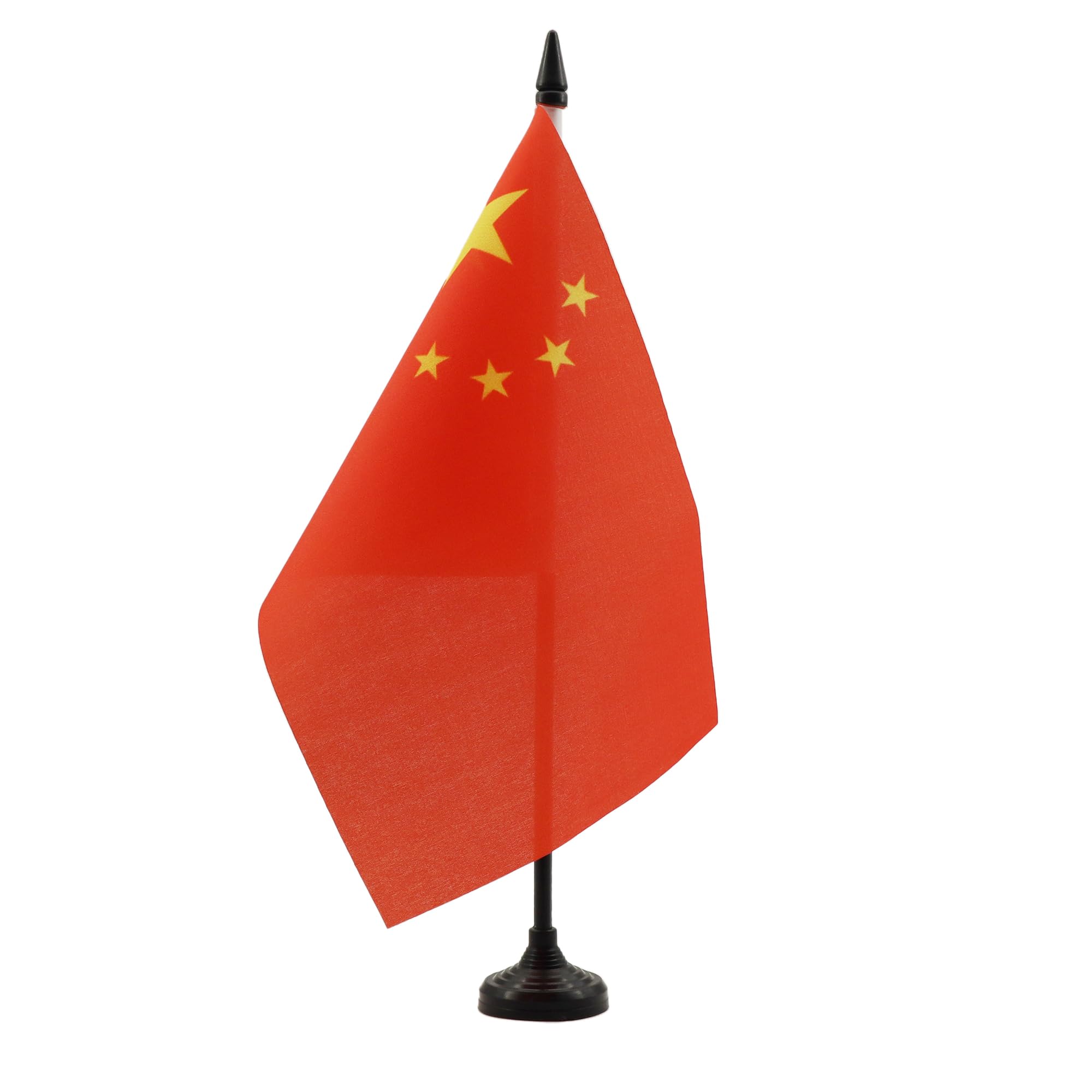 China Table Flag 5' X 8' - Chinese Desk Flag 21 X 14 Cm - Black Plastic Stick And Base - Az Flag