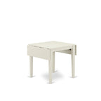 East West Furniture Ndga3-Lwh-35 3 Piece Dinette Set For Small Spaces Contains A Rectangle Dining Table With Dropleaf And 2 Doeskin Linen Fabric Upholstered Chairs, 30X48 Inch, Linen White