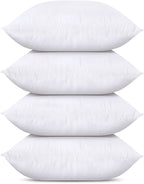 Utopia Bedding Throw Pillows (Set Of 4, White), 14 X 14 Inches Pillows For Sofa, Bed And Couch Decorative Stuffer Pillows