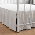 Xuan Dian Bed Skirt Twin Size Ruffled Bed Skirt With Split Corners, 22 Inch Drop Dust Ruffle Bed Skirt With Platform, Ivory, Twi
