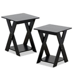 Furinno Modern Simplistic End Table Set, 2-Pack, Espresso