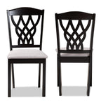 Baxton Studio Delilah Modern Fabric Dining Chair, Grey and Dark Brown, 2/Set (171-2PC-10952HT)