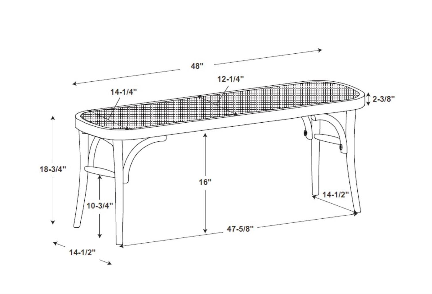Conelly Bentwood Bench White