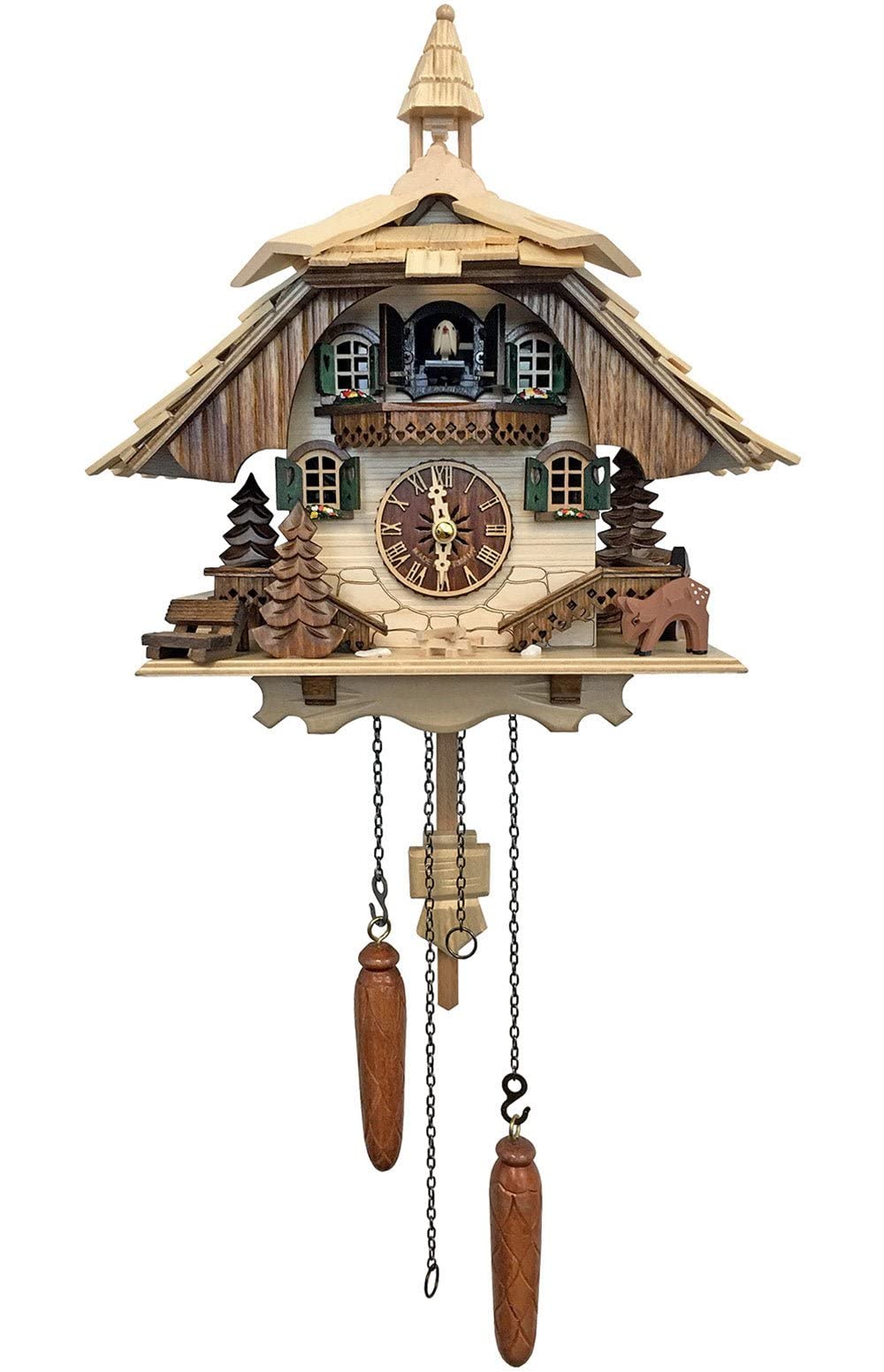 Alexander Taron 444-7Qm Engstler Battery-Operated Cuckoo Clock-Full Size, Multi