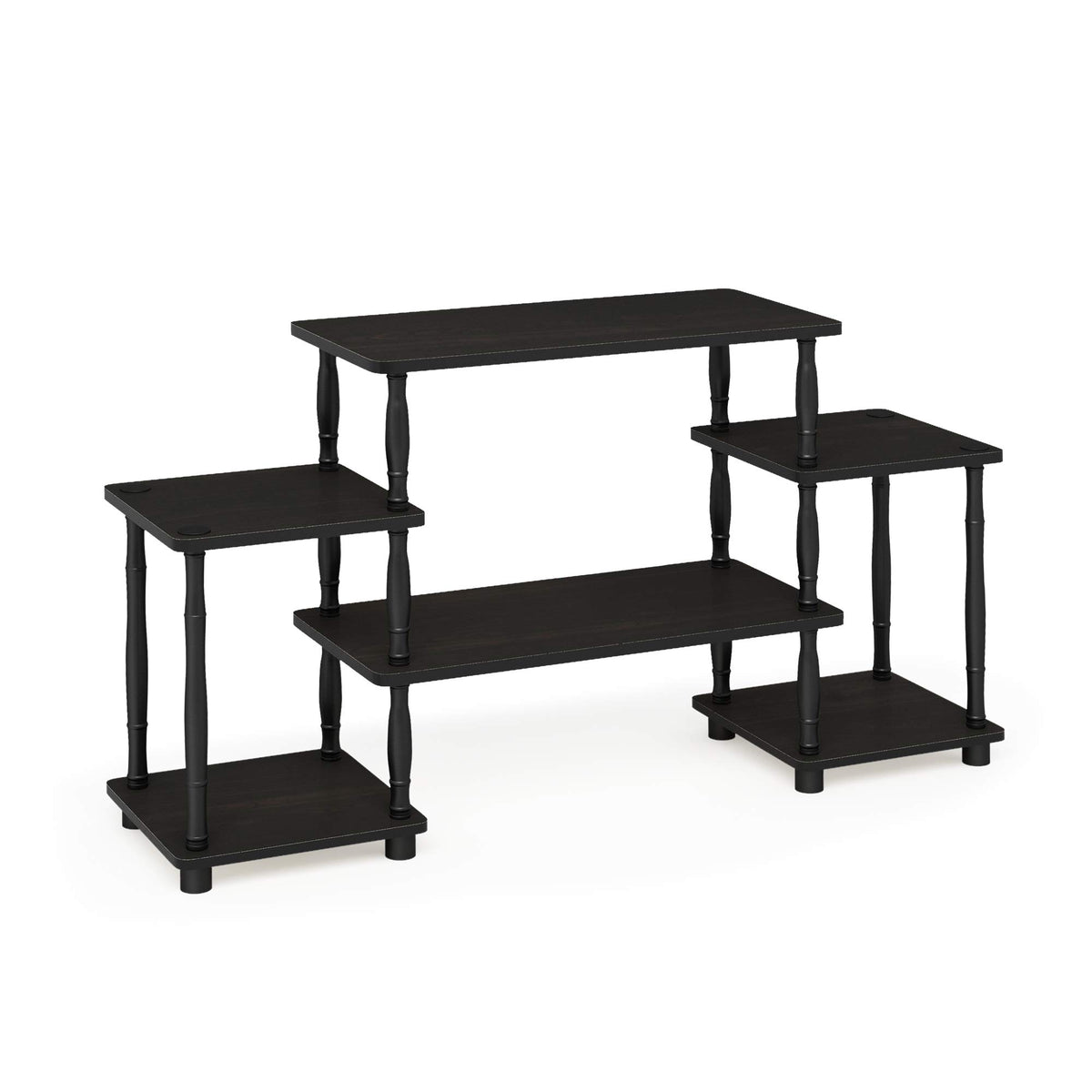 Furinno Turn-N-Tube No Tools Entertainment Center, Classic Square Corner, Espresso/Black