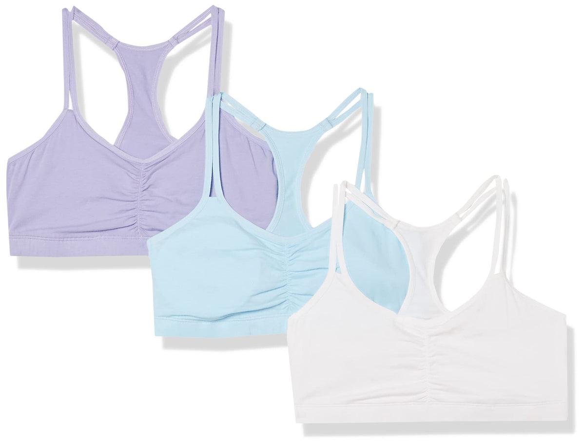 Fruit Of The Loom Girls Spaghetti Strap Sports Bra, Eyeshadowwhitehyacinth, 36