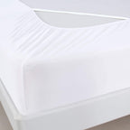 Box Spring Cover Full 2 Pack, Elastic Fabric Wrap Around 4 Sides Bed Skirt, Sleek Alternative For Bed Skirts For Hotel/Home, Fits Box Springs Up To 13”, White