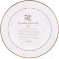 Dicksons Gold Tone 50th Wedding Anniversary 12.5 x 12.5 Porcelain Table Top Plate and Sign Plaque