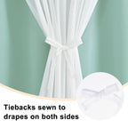 Hiasan Blackout Curtains With White Sheer, Mix & Match Double-Layer Thermal Insulated Sun Blocking Grommet Window Curtains For B