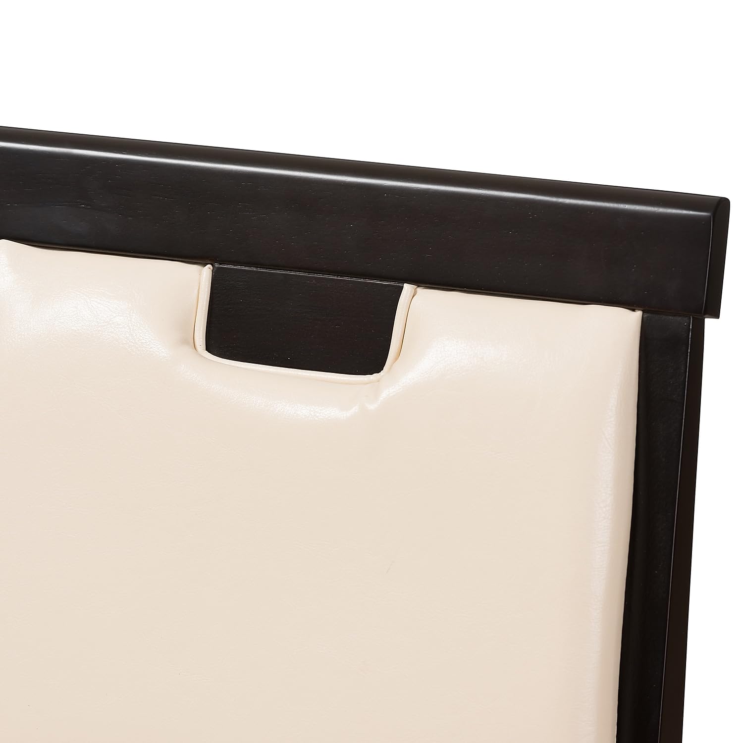 Baxton Studio Evelyn Contemporary Faux Leather Dining Chair, Beige and Dark Brown, 2/Set (142-2PC-8033-HT)