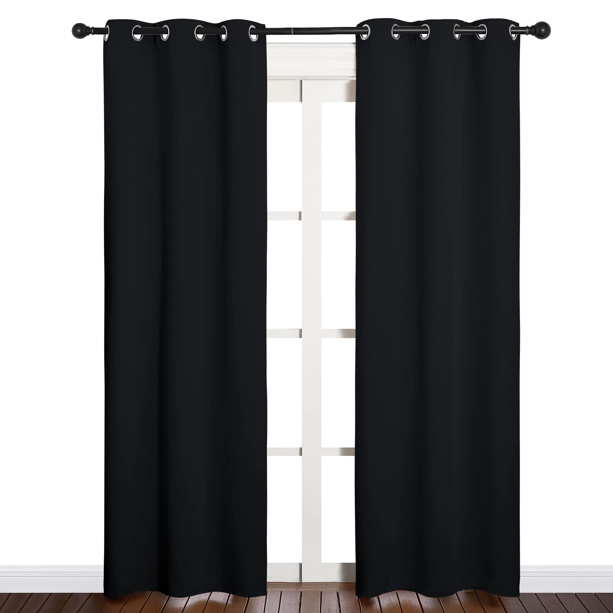 NICETOWN Halloween Blackout Draperies Window Curtain Panels, Autumn/Winter Thermal Insulated Solid Grommet Blackout Curtains/Dra