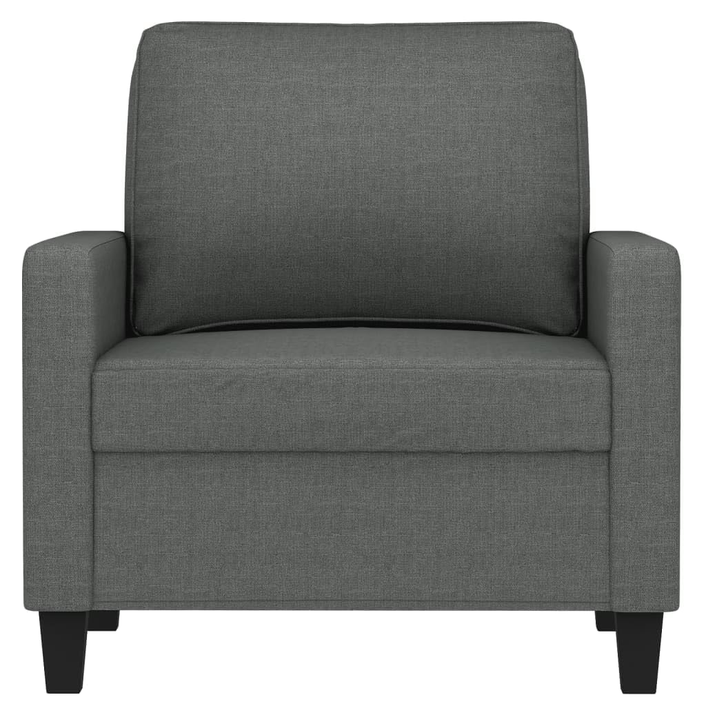 vidaXL Modern Dark Gray Sofa Chair with Polyester Fabric Upholstery and Durable Metal Frame for Living Room or Office