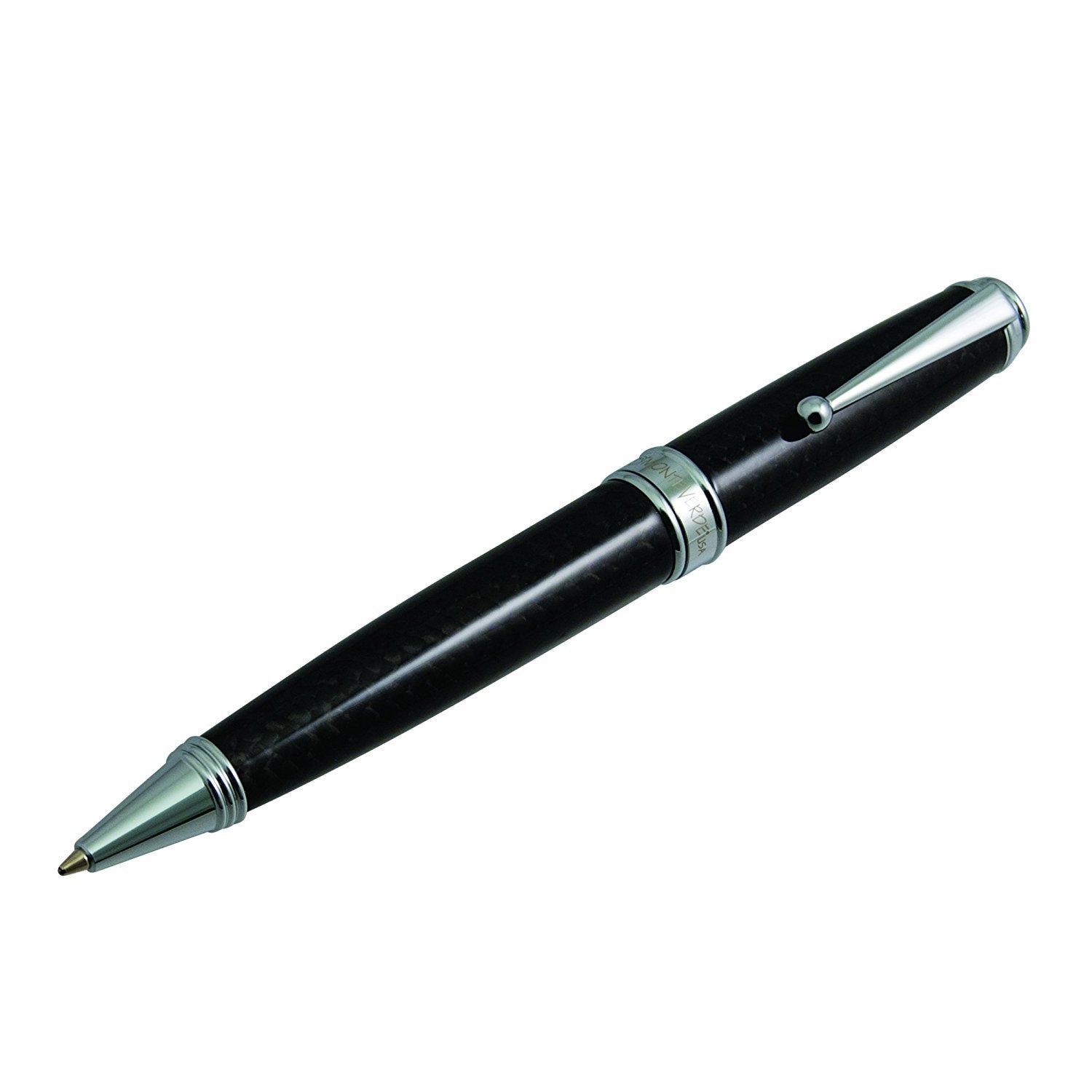 Monteverde Invincia Deluxe Ballpoint Pen - Chrome, Carbon Fiber Design, Premium Writing Instrument
