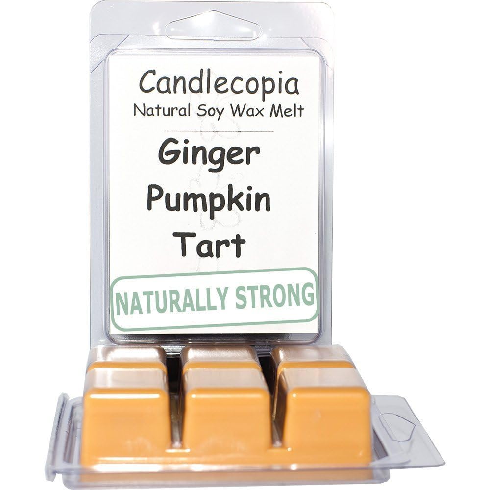 Candlecopia Ginger Pumpkin Strongly Scented Hand Poured Vegan Wax Melts, 12 Scented Wax Cubes, 6.4 Ounces in 2 x 6-Packs