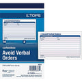 Tops Avoid Verbal Orders Book, 2-Part, Carbonless, White And Canary, 4.25 X 6.25 Inches, 50 Sets Per Book (46373)
