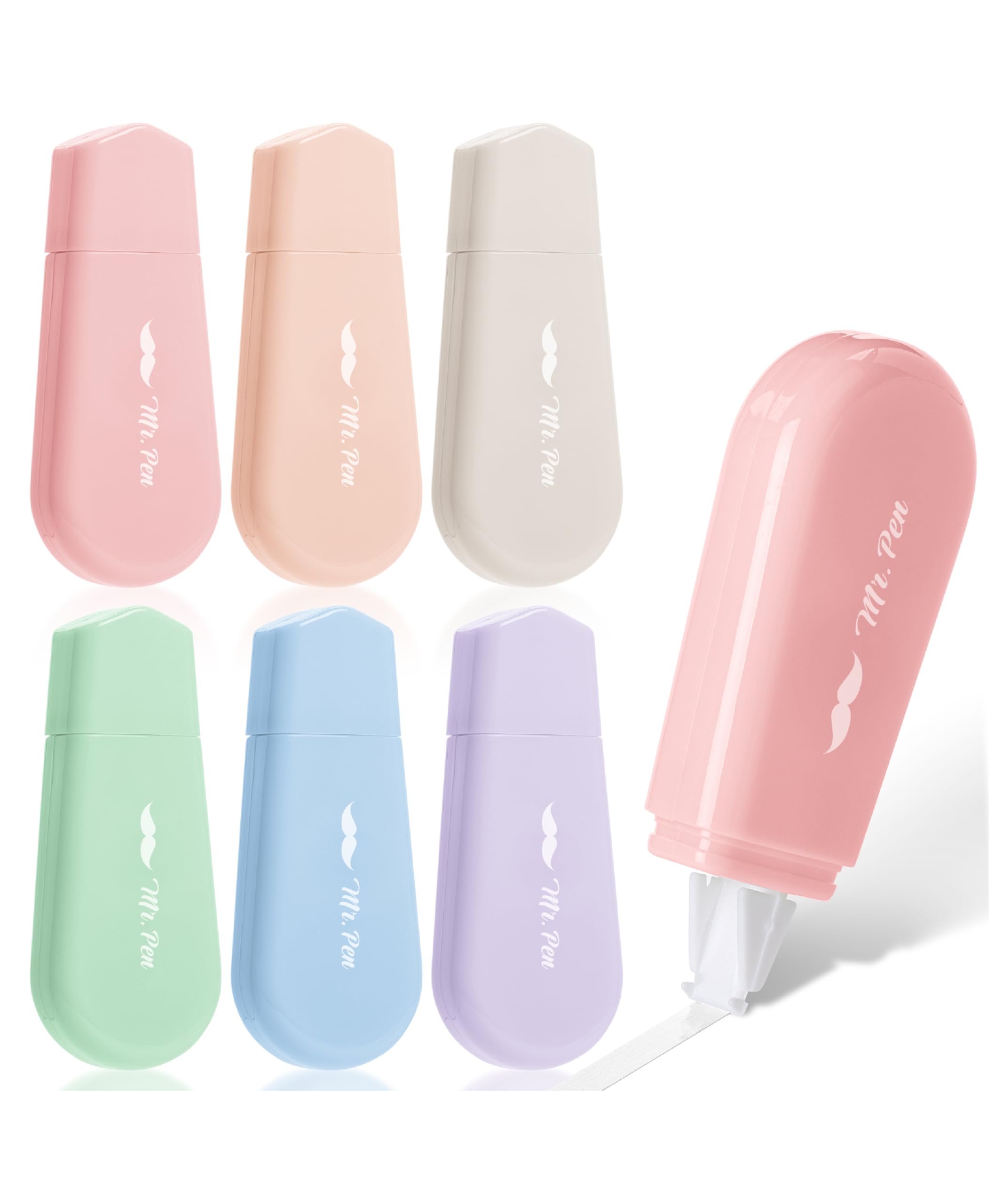 Mr. Pen- Aesthetic Correction Tape, 0.2' X 197', 6 Pcs, Pastel Colors, Cute Correction Tape