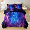 Helloosuu Galaxy Bedding Twin,Girls Purple Comforter Set,Twin Size Comforter Set For Boys Kids,Teen Girl Bedding Set Twin,Space