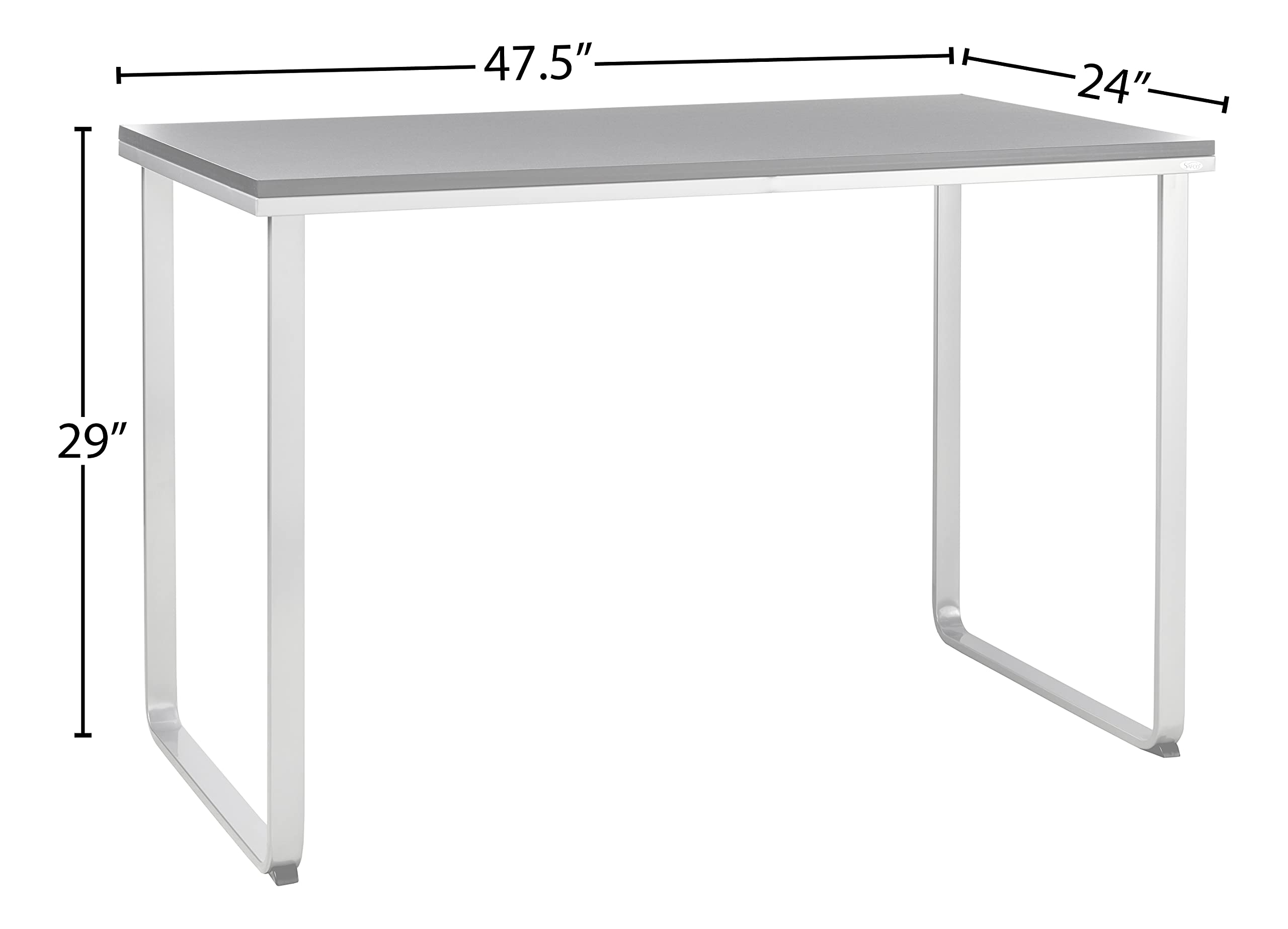 Safco Products 1943BLSL Home Office Table Computer Desk, Black and Silver