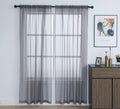 Pi Sheer Curtains 84 Inches Length With Rod Pocket,Privacy Voile Textured Window Backdrop For Bedroom/Living Room 2 Panels (W52 X L84, Dark Grey)