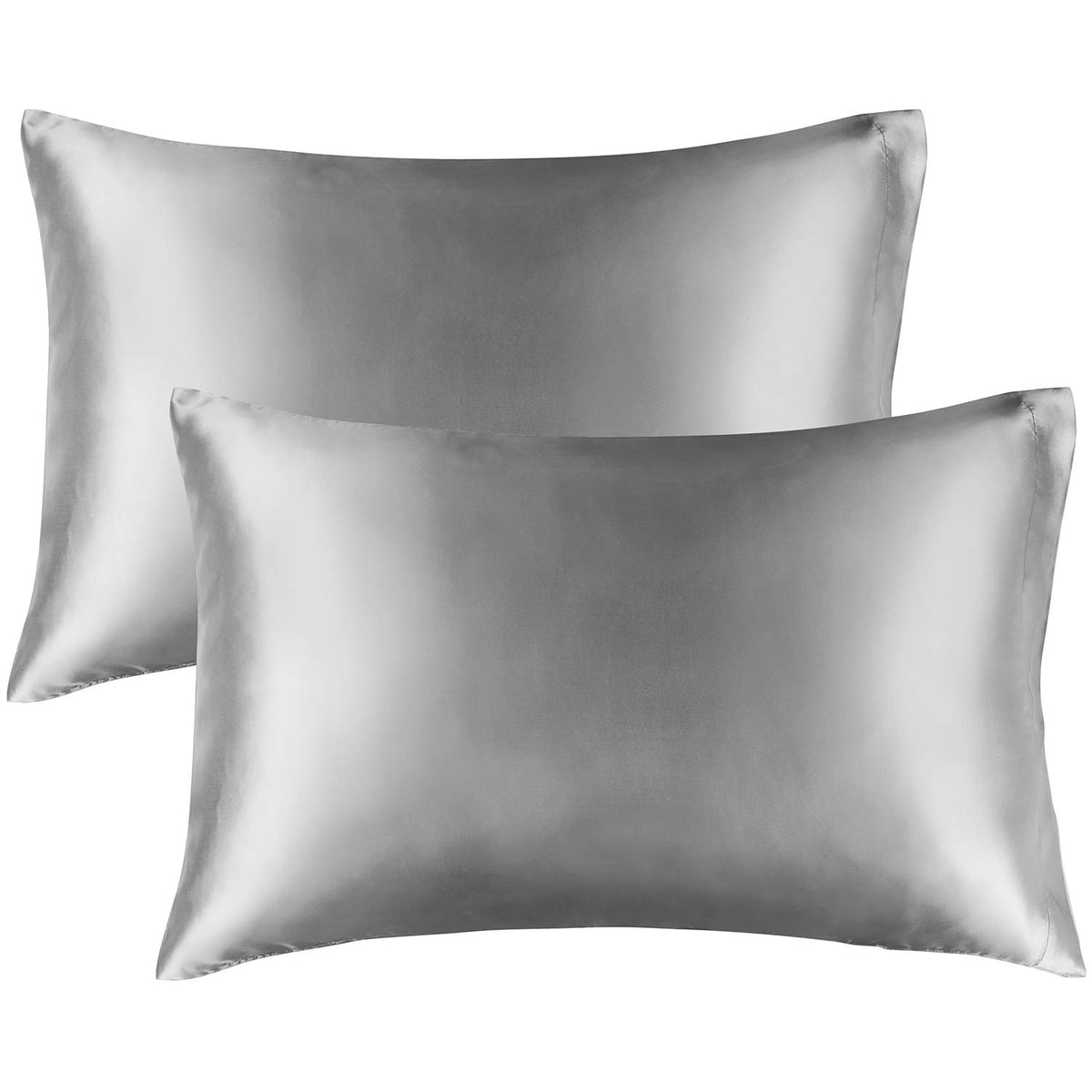 Bedelite Satin Pillowcase For Hair And Skin, Queen Pillow Cases Set Of 2 Pack Super Soft Silky Grey Pillow Case With Envelope Cl