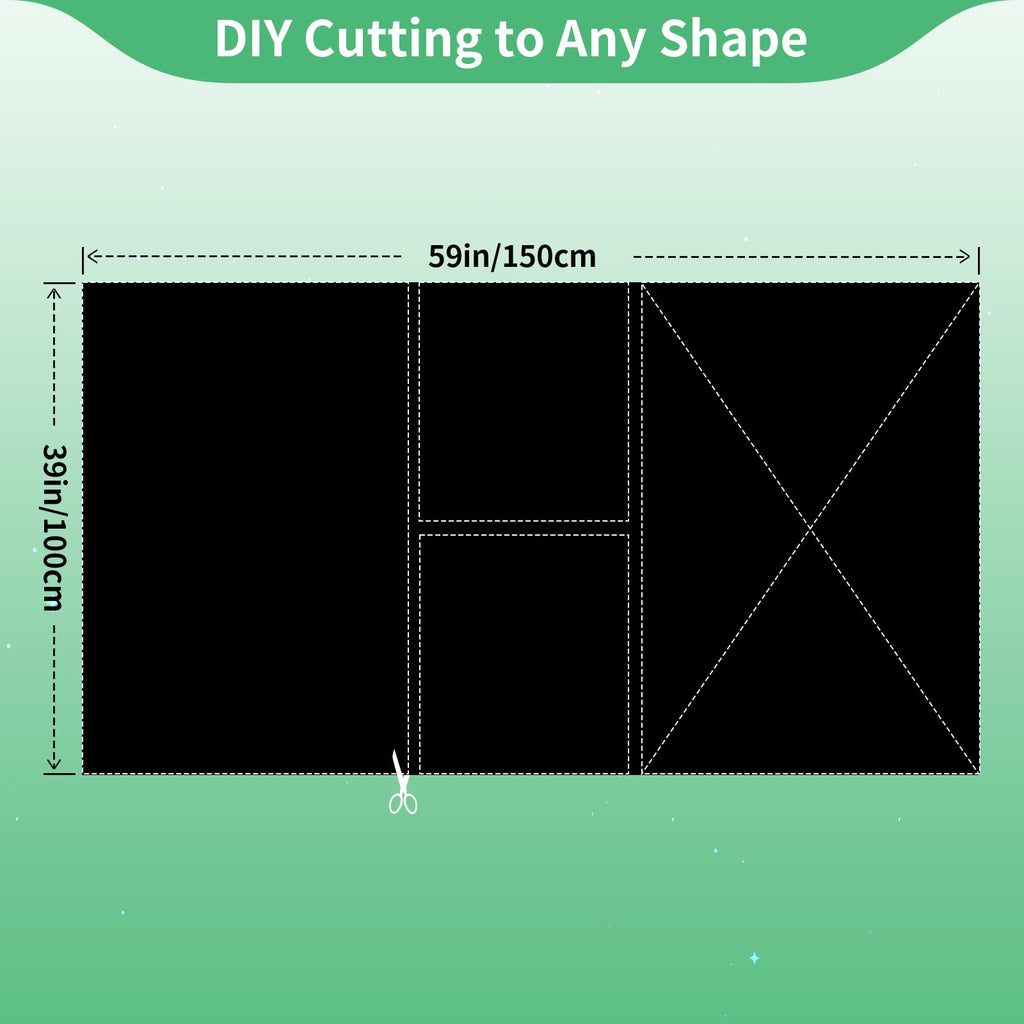 Boxelfos 100% Blackout Blind Curtains Window Cove (39''X 59'')[Diy Cut To Any Size Or Shape] [Hook & Loop Tabs][ Portable Bags F