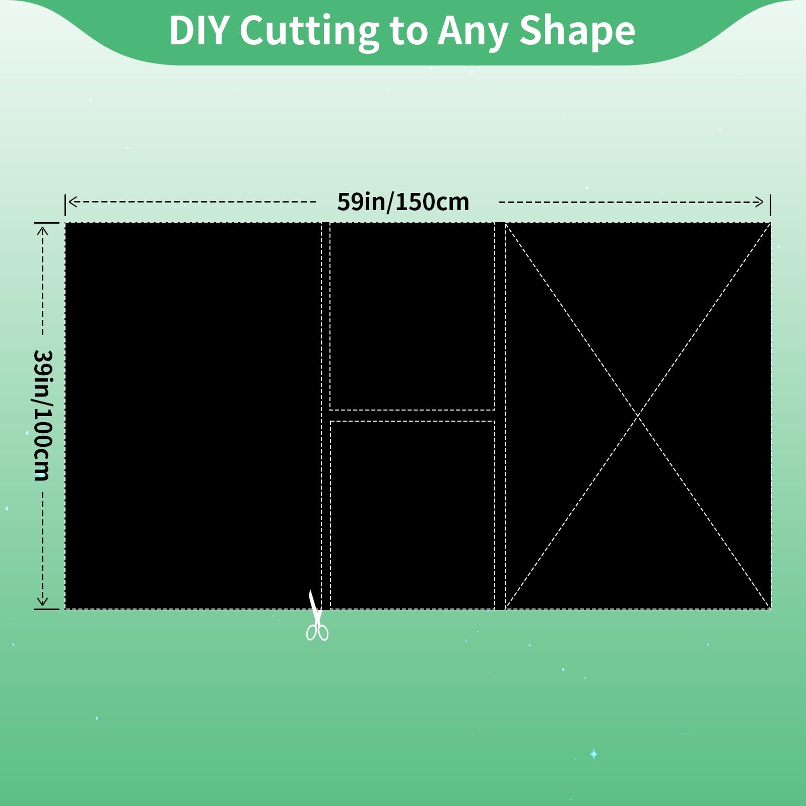 Boxelfos 100% Blackout Blind Curtains Window Cove (39''X 59'')[Diy Cut To Any Size Or Shape] [Hook & Loop Tabs][ Portable Bags F
