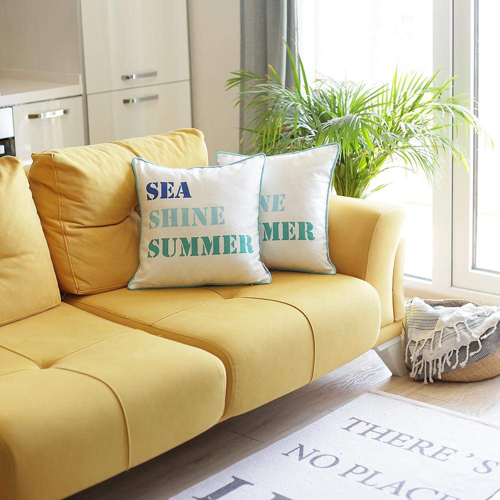 HomeRoots Set of 2 Sea Shine Summer Throw Pillow Covers