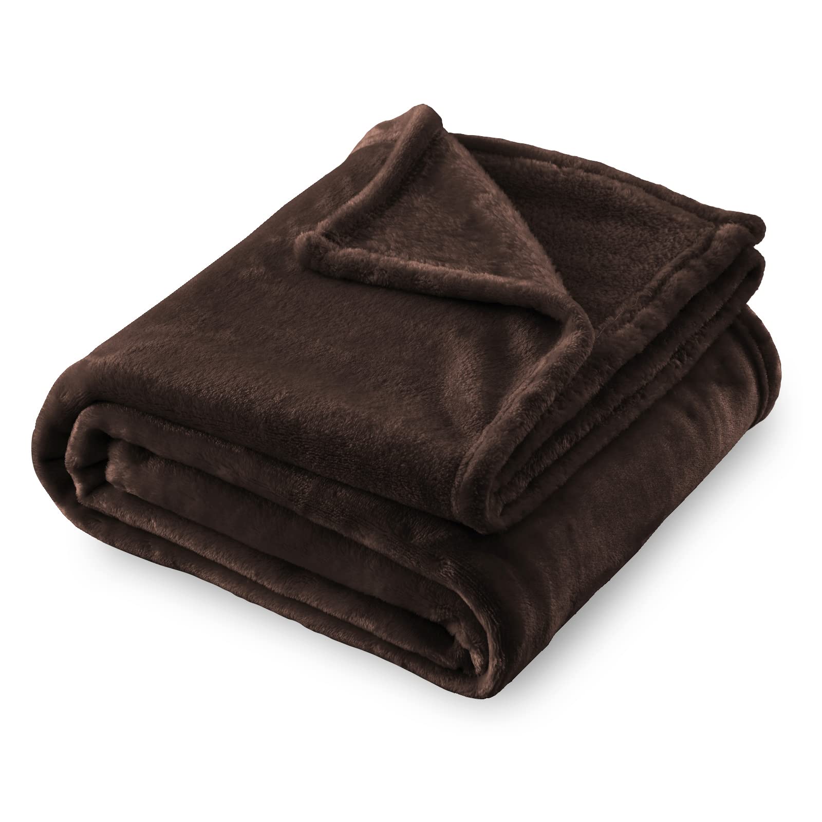 Sochow Flannel Fleece Blanket Throw Size, All Season Lightweight Super Soft Cozy Blanket For Bed Or Couch, Brown, 50X60 Inches