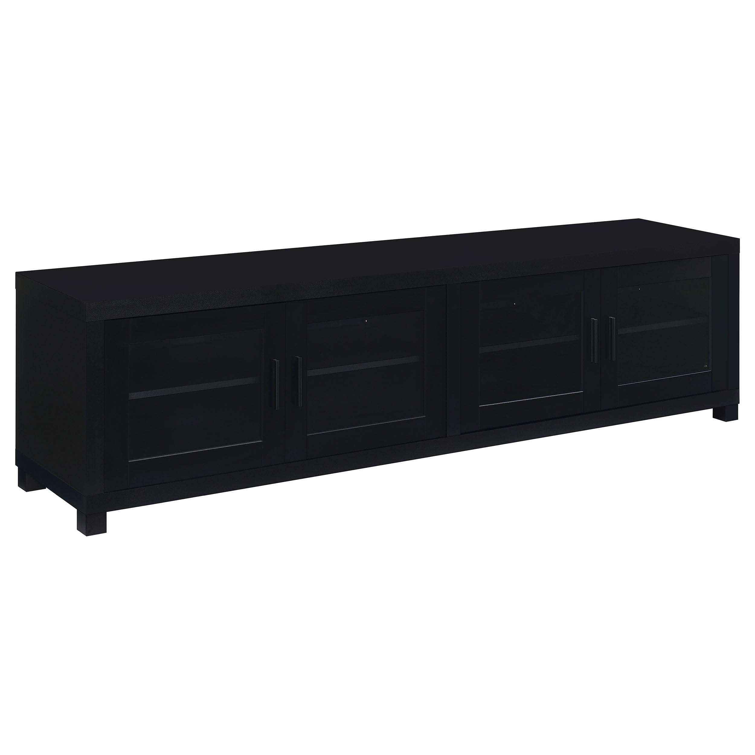 Coaster Home Furnishings Jupiter 4-Door 79&quot; TV Stand Media Console with Framed Glass Panels Black