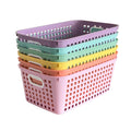 6 Pack Classroom Storage Baskets, 11 x 7 x 4.5 inches Plastic Shelf Bins