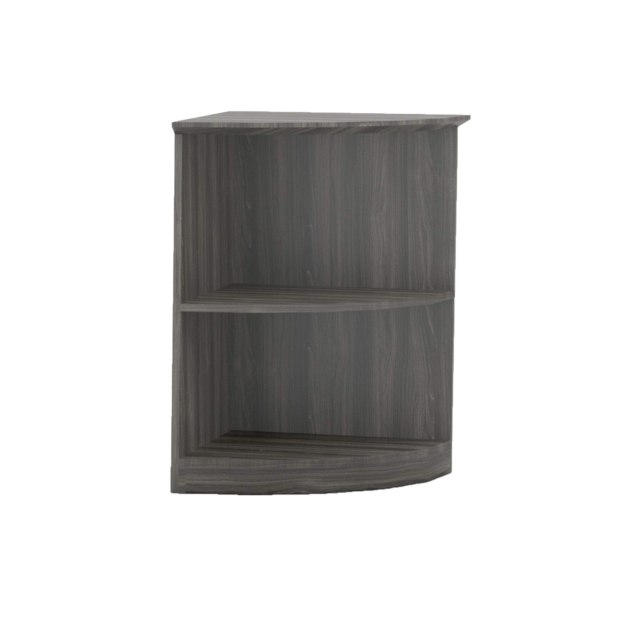 Mayline Mvbq2Lgs Medina Quarter Round Corner Bookcase, 2 Shelf, Gray Steel Laminate