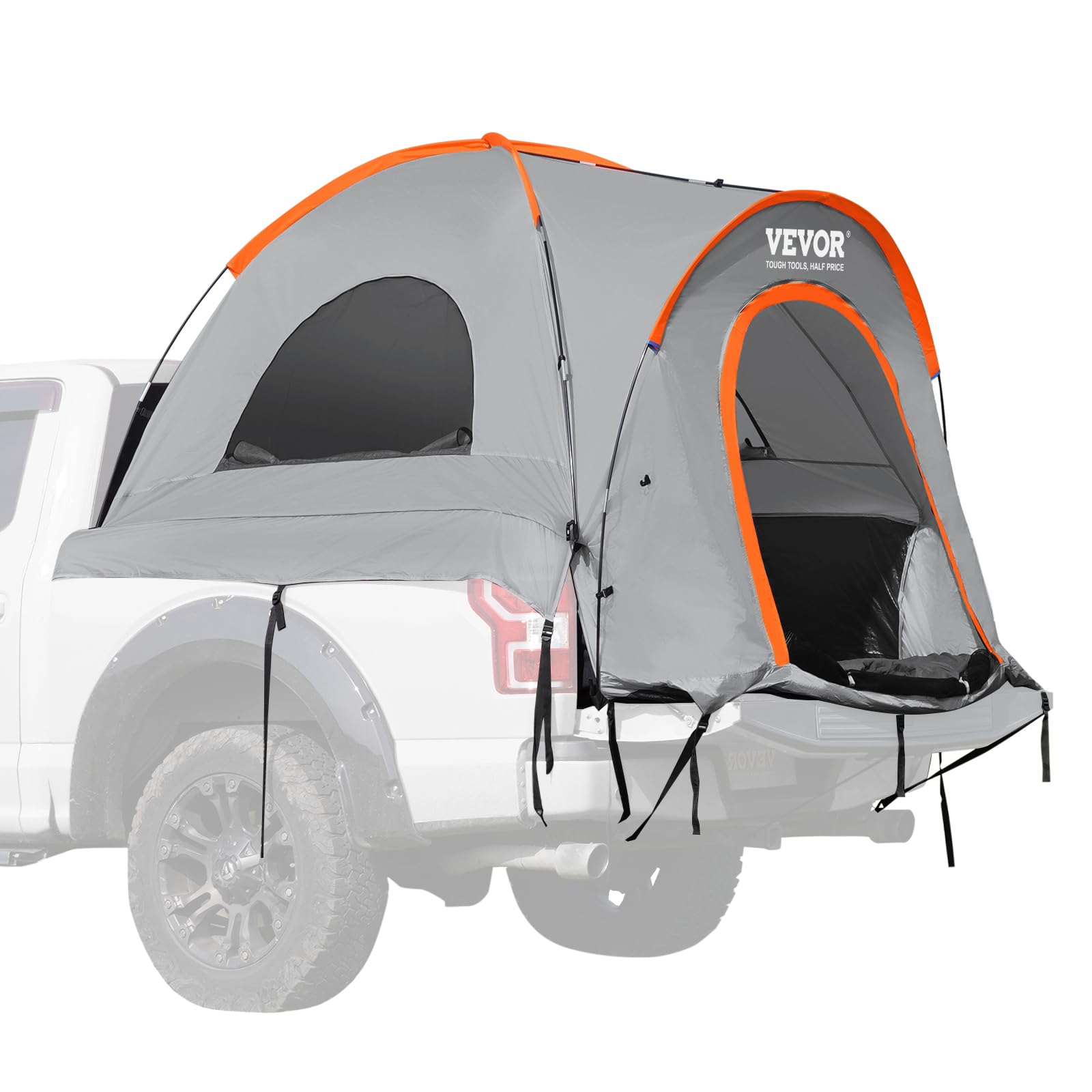 Vevor Truck Bed Tent, 5.5'-6' Pickup Truck Tent With Carry Bag, Waterproof Pu2000Mm Double Layer Truck Tent For Camping, Accommo